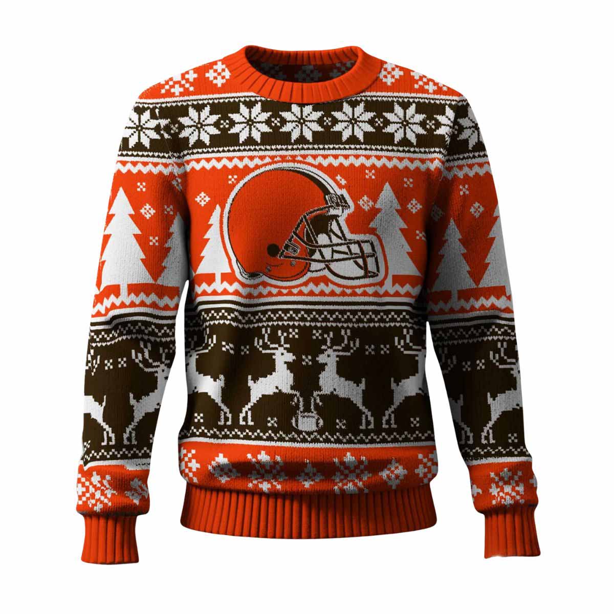Browns Reindeer Football 2025 Ugly Christmas Sweater Browns Reindeer Football 2025 Ugly Christmas Sweater