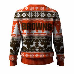 Browns Reindeer Football 2025 Ugly Christmas Sweater 1 Browns Reindeer Football 2025 Ugly Christmas Sweater