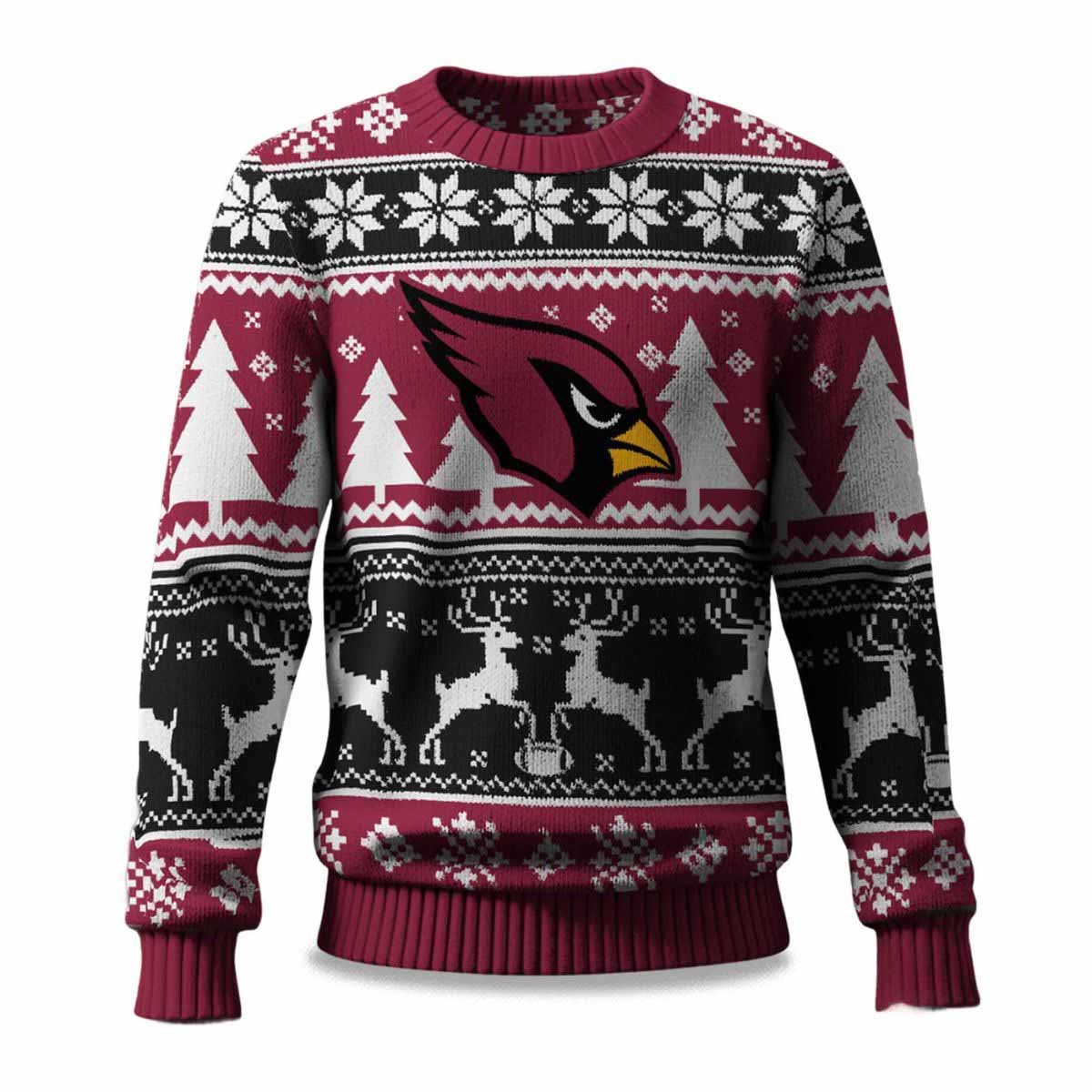 Cardinals Reindeer Football 2025 Ugly Christmas Sweater Cardinals Reindeer Football 2025 Ugly Christmas Sweater