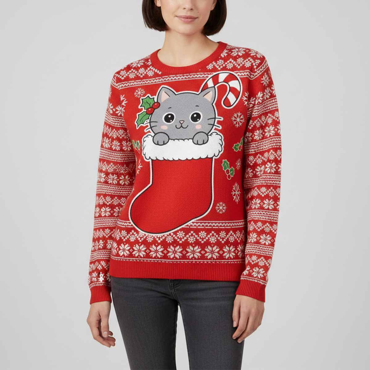 Cat In The Sock Christmas Ugly Sweater Cat In The Sock Christmas Ugly Sweater