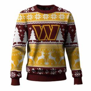 Commanders Reindeer Football 2025 Ugly Christmas Sweater Commanders Reindeer Football 2025 Ugly Christmas Sweater