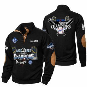 Dodgers Back 2 Back World Series 2025 Collar Half-Zip 2 Dodgers Back 2 Back World Series 2025 Collar Half Zip