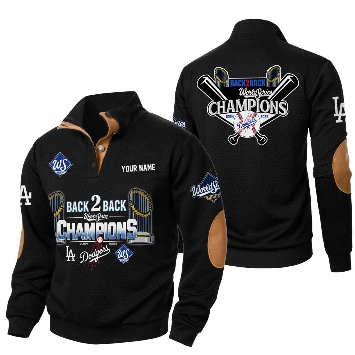Dodgers Back 2 Back World Series 2025 Collar Half-Zip Dodgers Back 2 Back World Series 2025 Collar Half-Zip