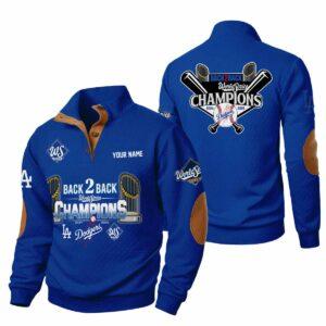 Dodgers Back 2 Back World Series 2025 Collar Half-Zip 1 Dodgers Back 2 Back World Series 2025 Collar Half Zip