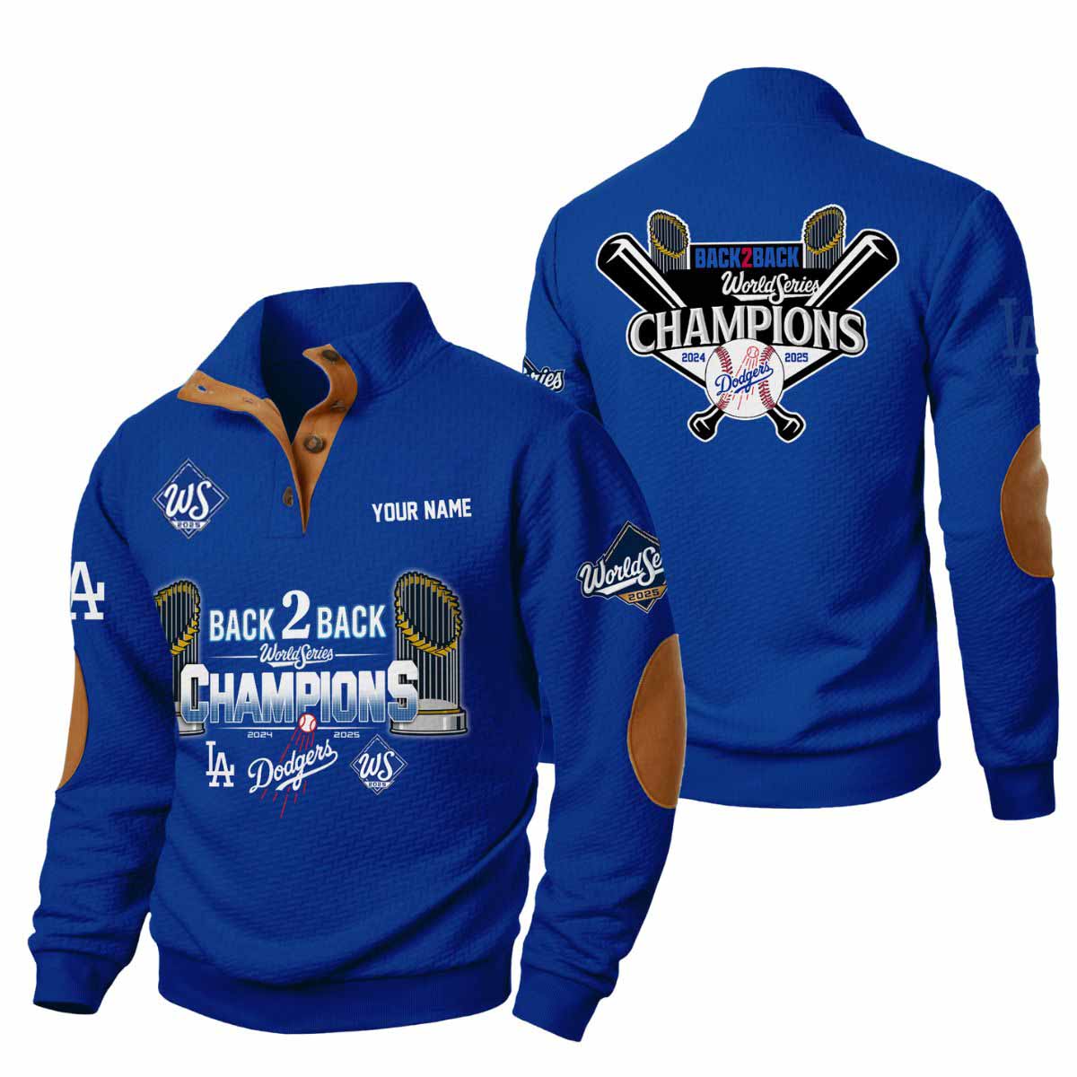 Dodgers Back 2 Back World Series 2025 Collar Half-Zip Dodgers Back 2 Back World Series 2025 Collar Half-Zip