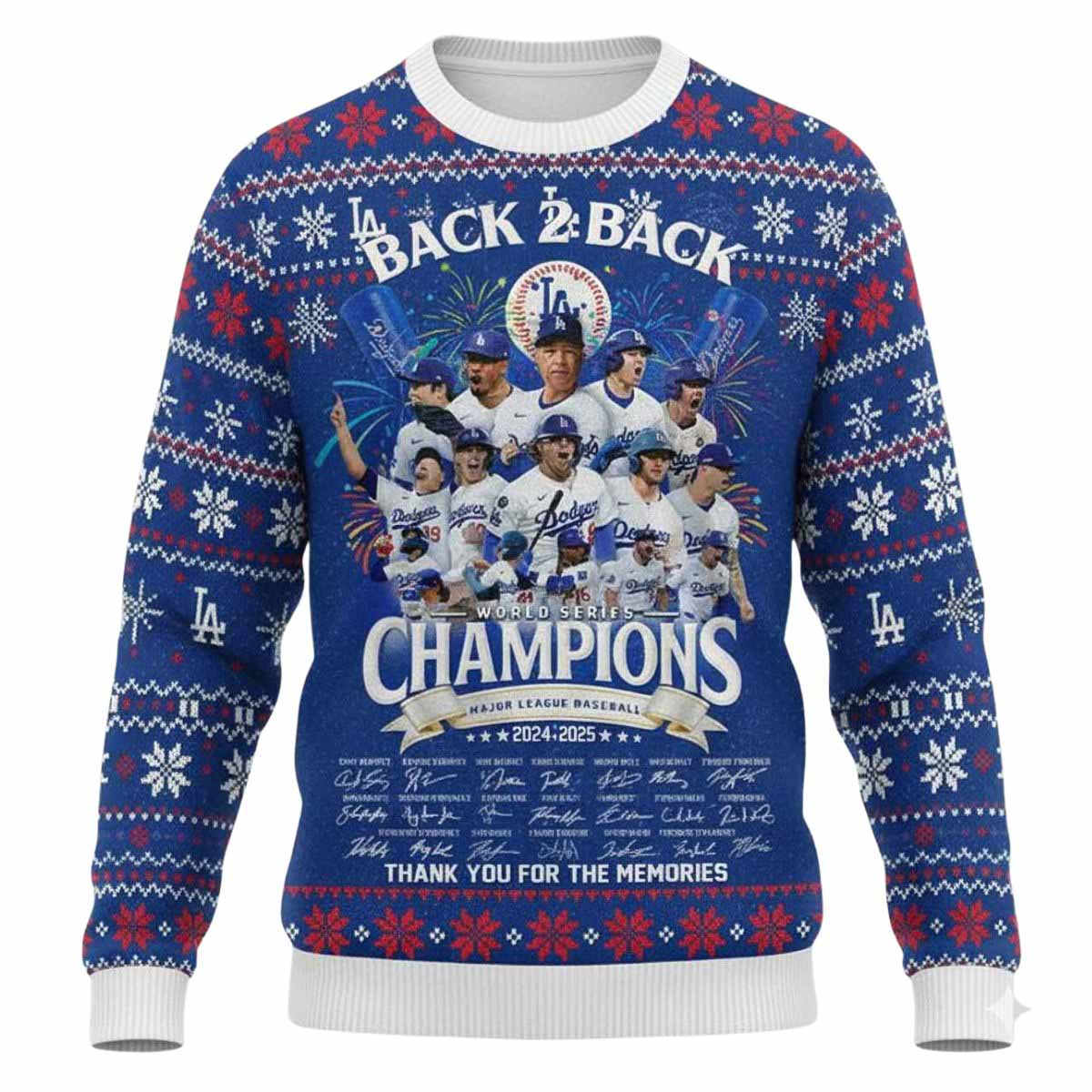 Dodgers Back 2 Back World Series 2025 Ugly Christmas Sweater Dodgers Back 2 Back World Series 2025 Ugly Christmas Sweater