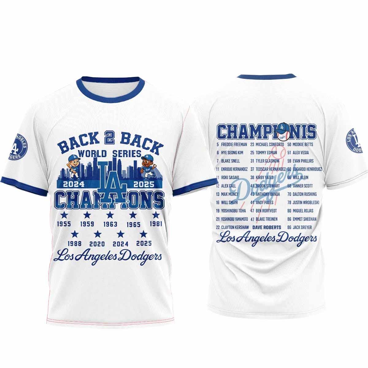Dodgers Back 2 Back World Series Champions 2024 2025 Shirt Dodgers Back 2 Back World Series Champions 2024-2025 Shirt