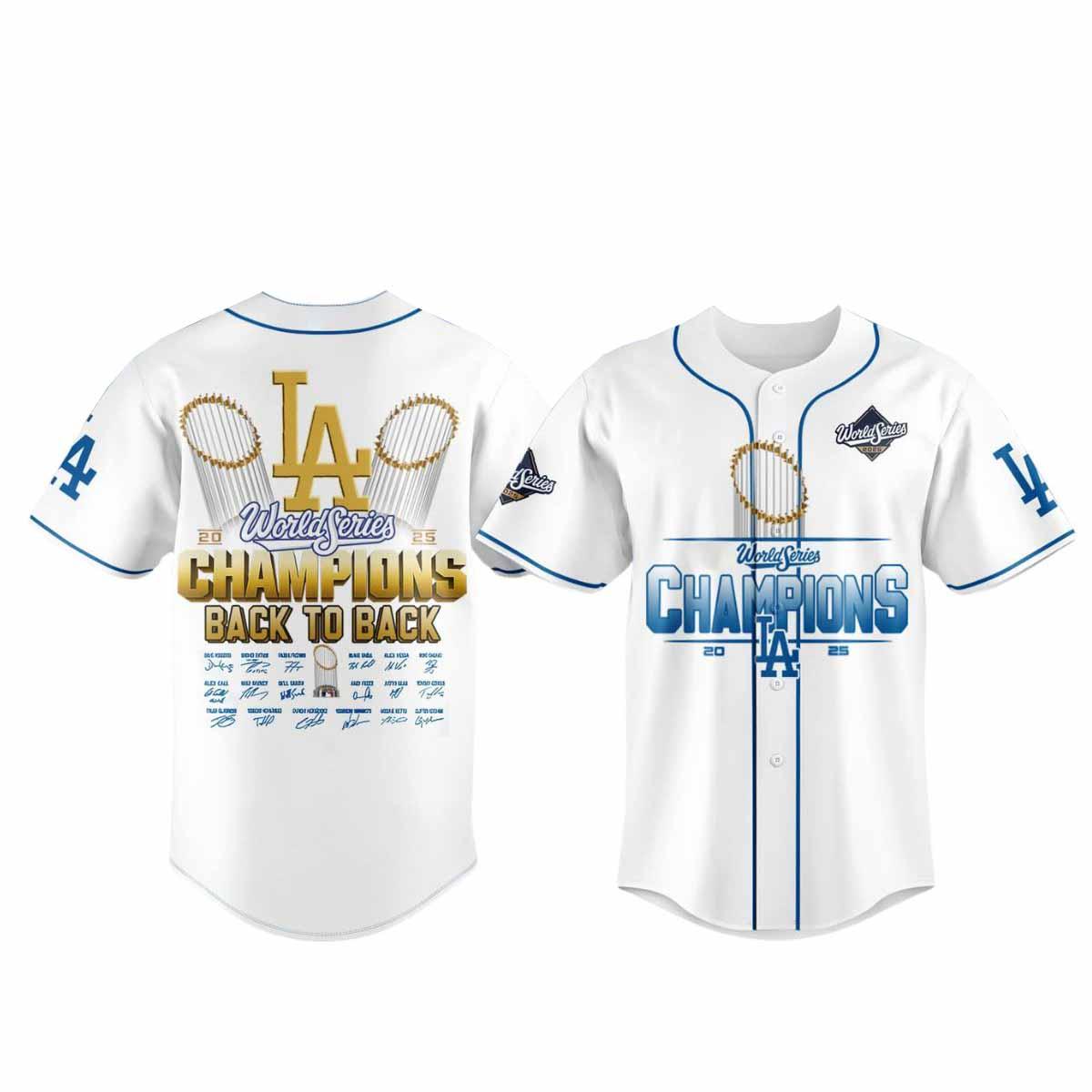 Dodgers Back To Back World Series 2025 Champions Signature Jersey Dodgers Back To Back World Series 2025 Champions Signature Jersey
