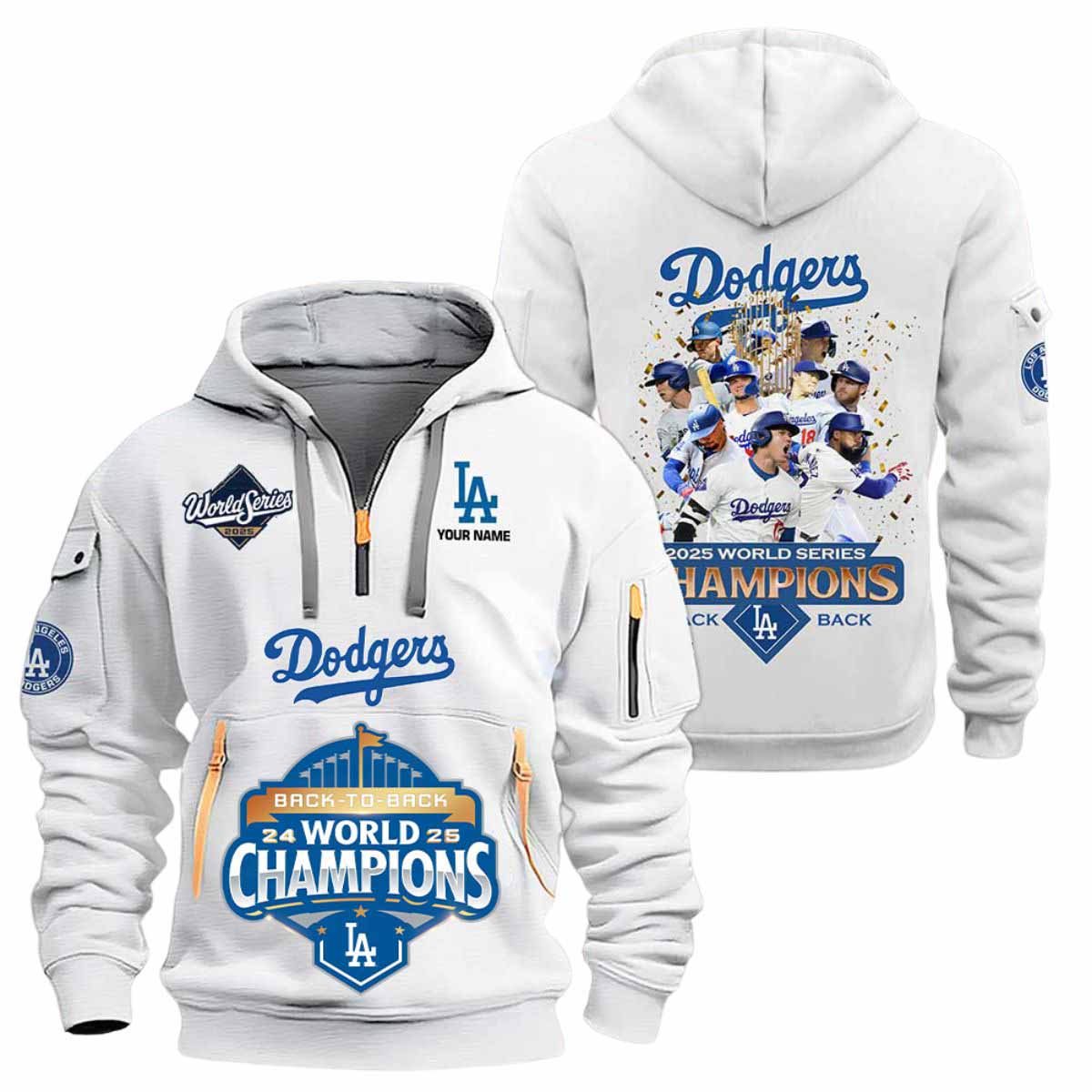 Dodgers Back To Back World Series 2025 Quarter Zip Hoodie Dodgers Back To Back World Series 2025 Quarter Zip Hoodie