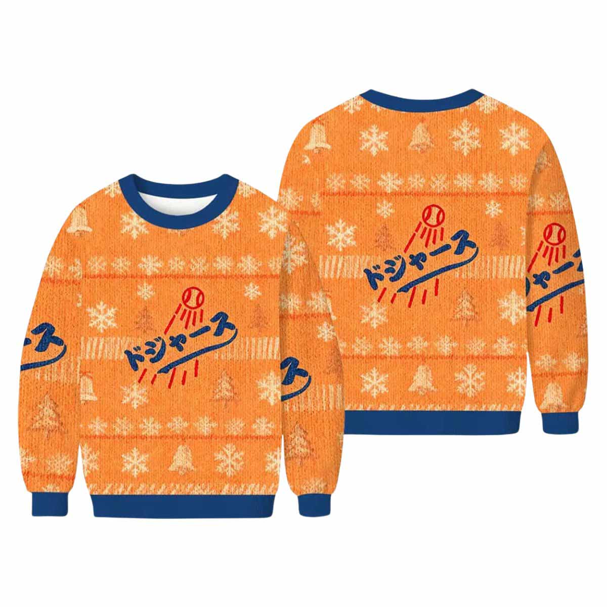 Dodgers Japanese Baseball Ugly Christmas Sweater Dodgers Japanese Baseball Ugly Christmas Sweater