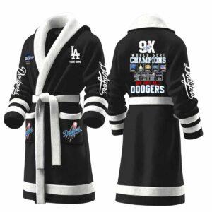 Dodgers World Series 9X 2025 Bathrobe 3 Dodgers World Series 9X 2025 Bathrobe