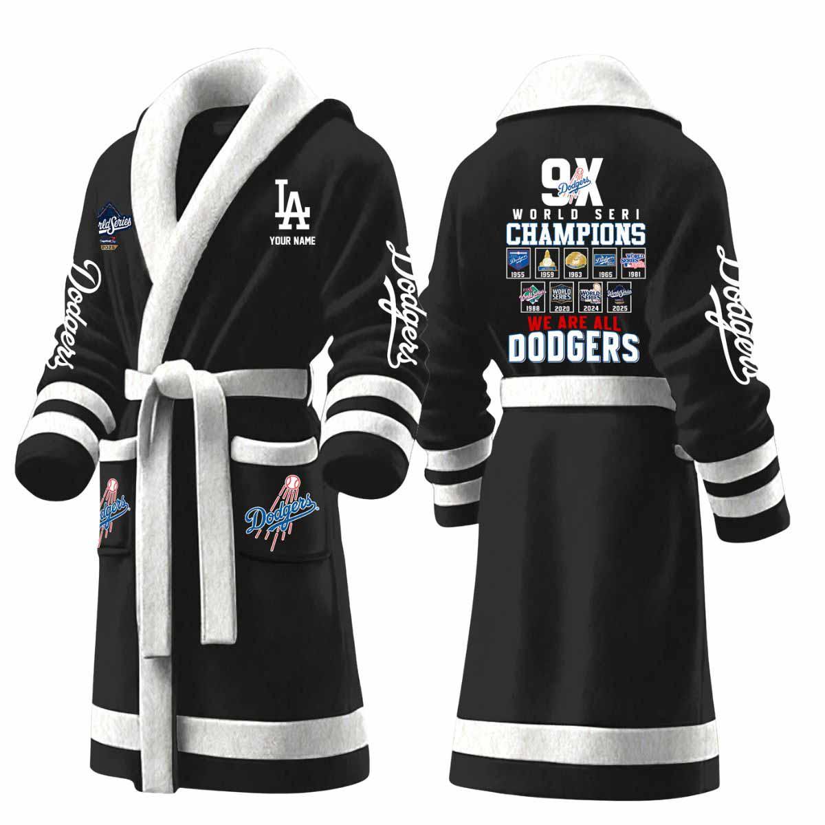 Dodgers World Series 9X 2025 Bathrobe Dodgers World Series 9X 2025 Bathrobe