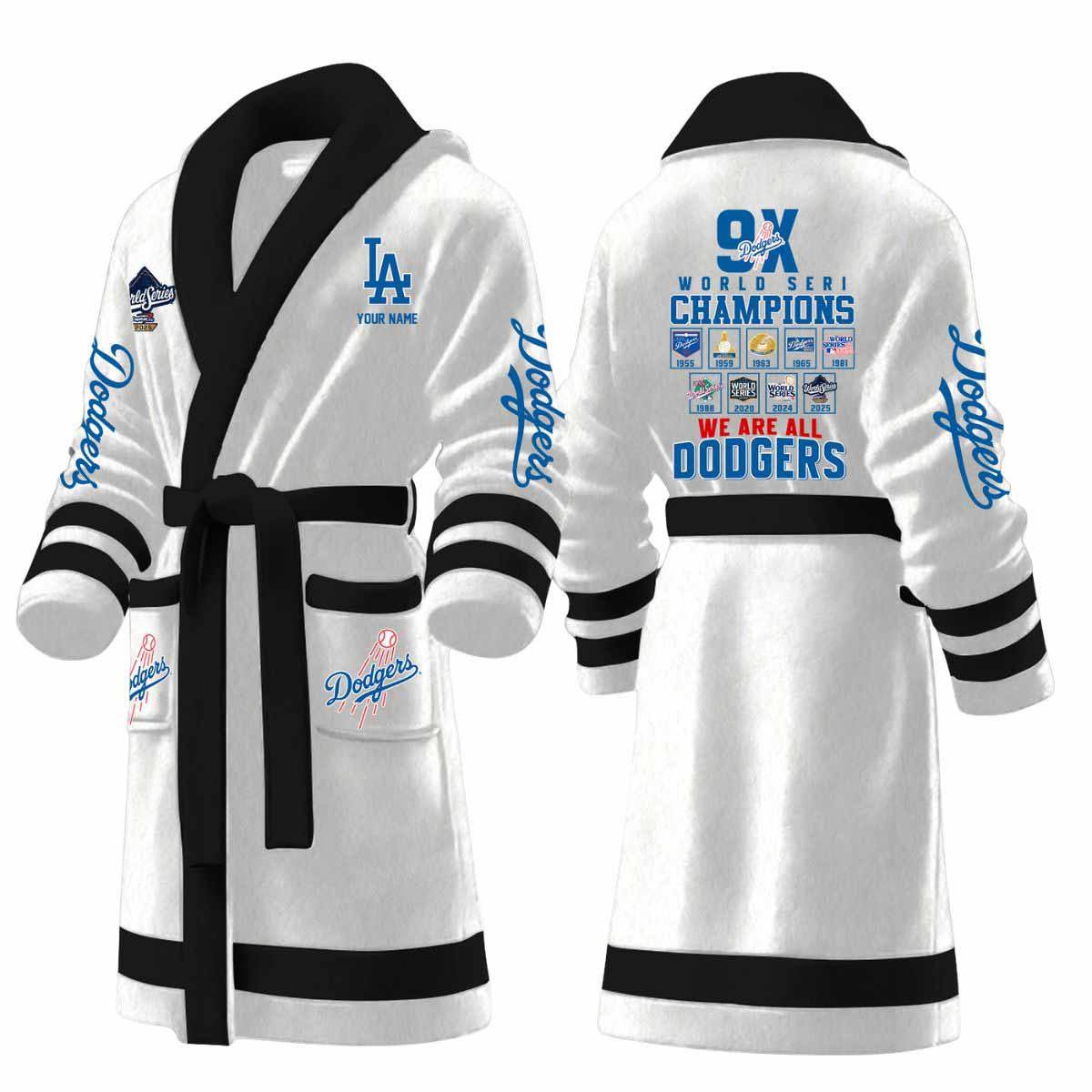 Dodgers World Series 9X 2025 Bathrobe Dodgers World Series 9X 2025 Bathrobe