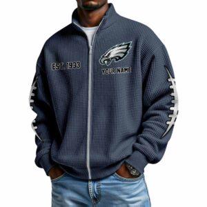 Eagles Est 1933 Waffle Zip Up Sweatshirt 4 Eagles Est 1933 Waffle Zip Up Sweatshirt