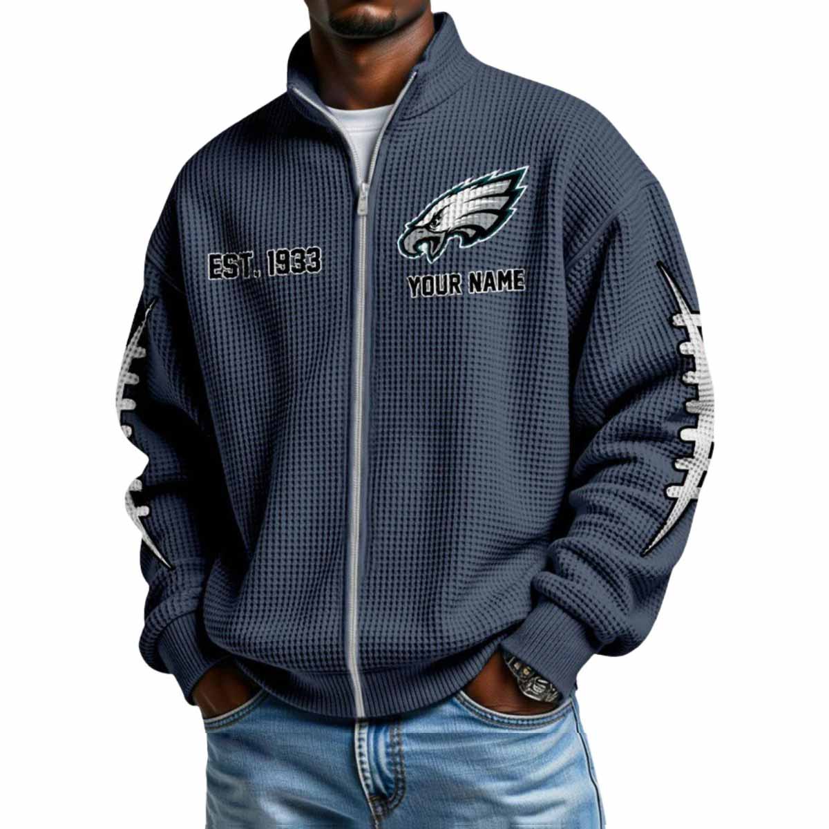Eagles Est 1933 Waffle Zip Up Sweatshirt Eagles Est 1933 Waffle Zip Up Sweatshirt