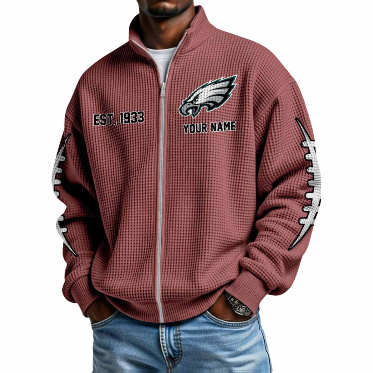 Eagles Est 1933 Waffle Zip Up Sweatshirt Eagles Est 1933 Waffle Zip Up Sweatshirt