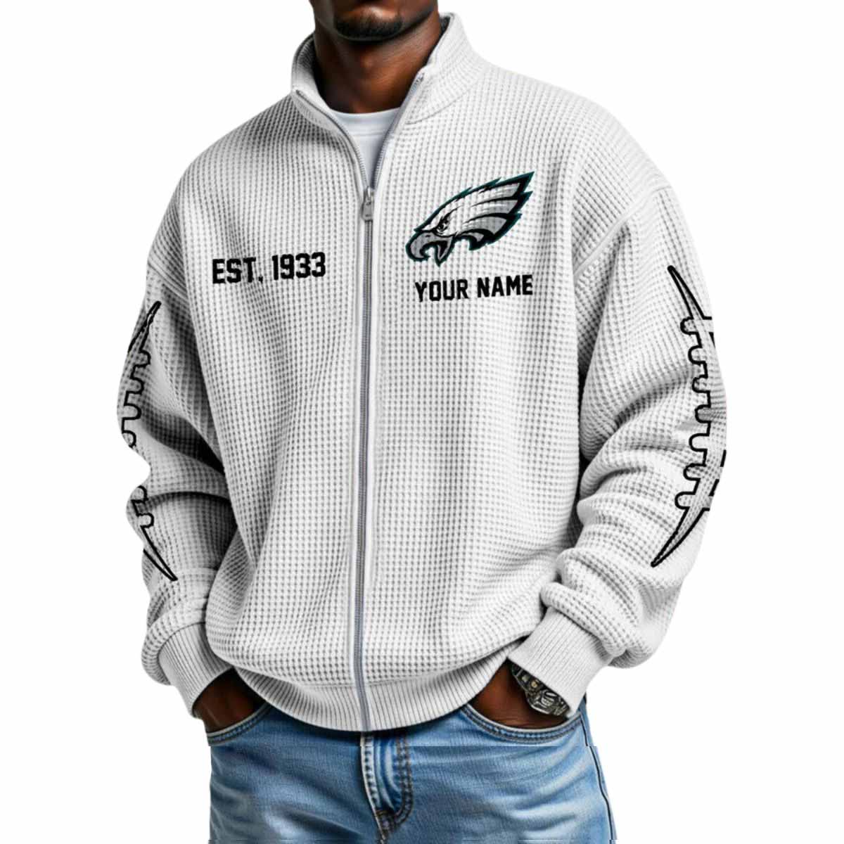 Eagles Est 1933 Waffle Zip Up Sweatshirt Eagles Est 1933 Waffle Zip Up Sweatshirt