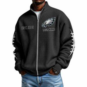 Eagles Est 1933 Waffle Zip Up Sweatshirt 2 Eagles Est 1933 Waffle Zip Up Sweatshirt