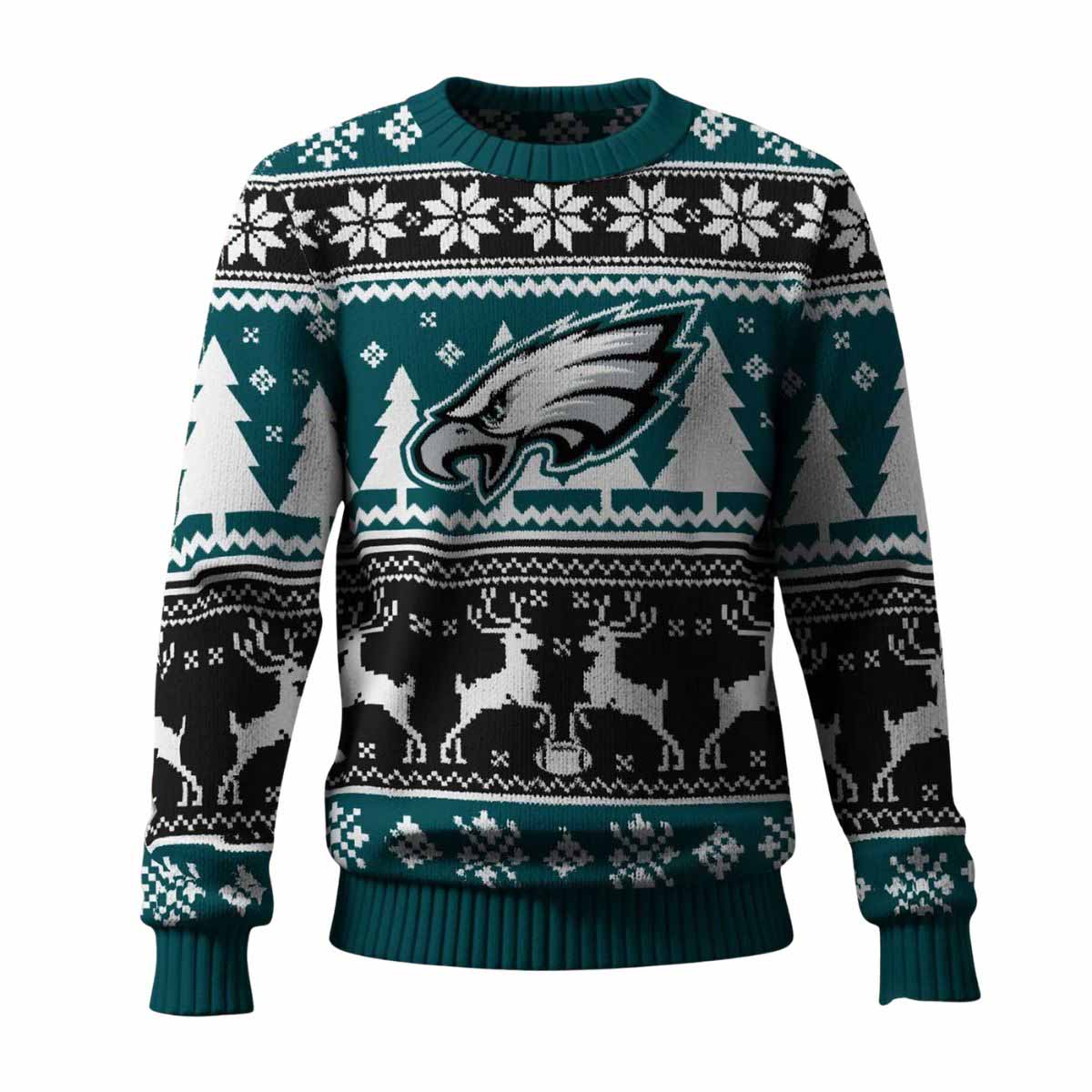 Eagles Reindeer Football 2025 Ugly Christmas Sweater Eagles Reindeer Football 2025 Ugly Christmas Sweater