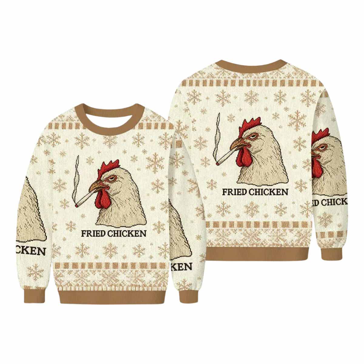 Fried Chicken Smoking Meme Ugly Christmas Sweater Fried Chicken Smoking Meme Ugly Christmas Sweater