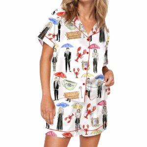 Friend Show Silky Satin Pajama Set