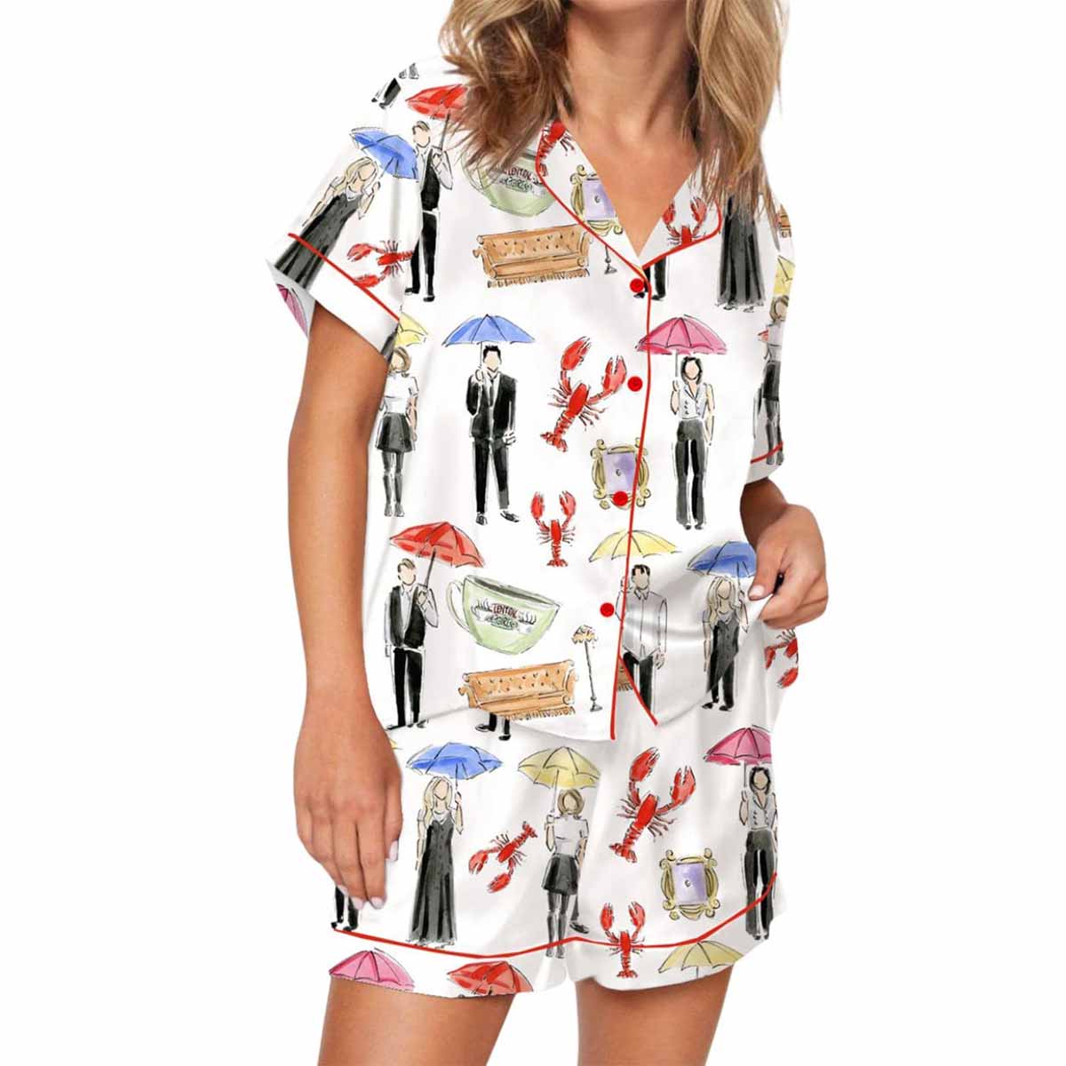 Friend Show Silky Satin Pajama Set Friend Show Silky Satin Pajama Set