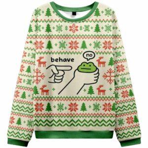 Frog Behave No Ugly Christmas Sweater