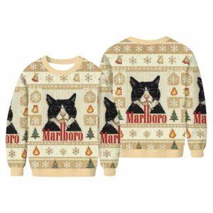 Funny Cat Smoking Cigarette Meme Ugly Christmas Sweater Funny Cat Smoking Cigarette Meme Ugly Christmas Sweater