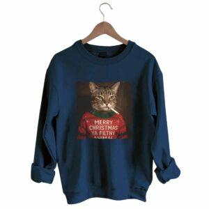 Funny Christmas Smoking Cat Sweatshirt 2 Funny Christmas Smoking Cat Sweatshirt