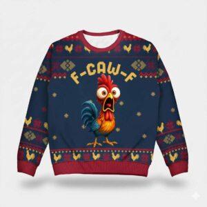 Funny F Caw F Ugly Christmas Sweater