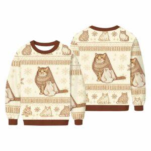 Ghost Cat Meme Ugly Christmas Sweater