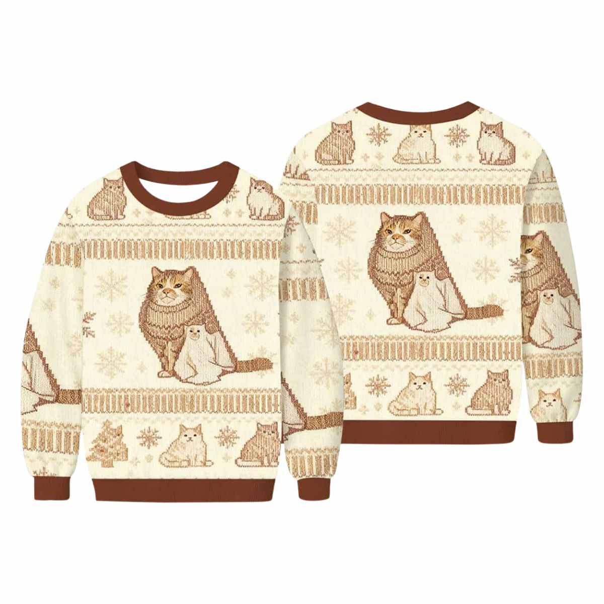 Ghost Cat Meme Ugly Christmas Sweater Ghost Cat Meme Ugly Christmas Sweater