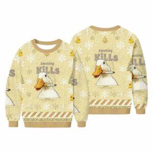 Goose Smoking Funny Meme Ugly Christmas Sweater