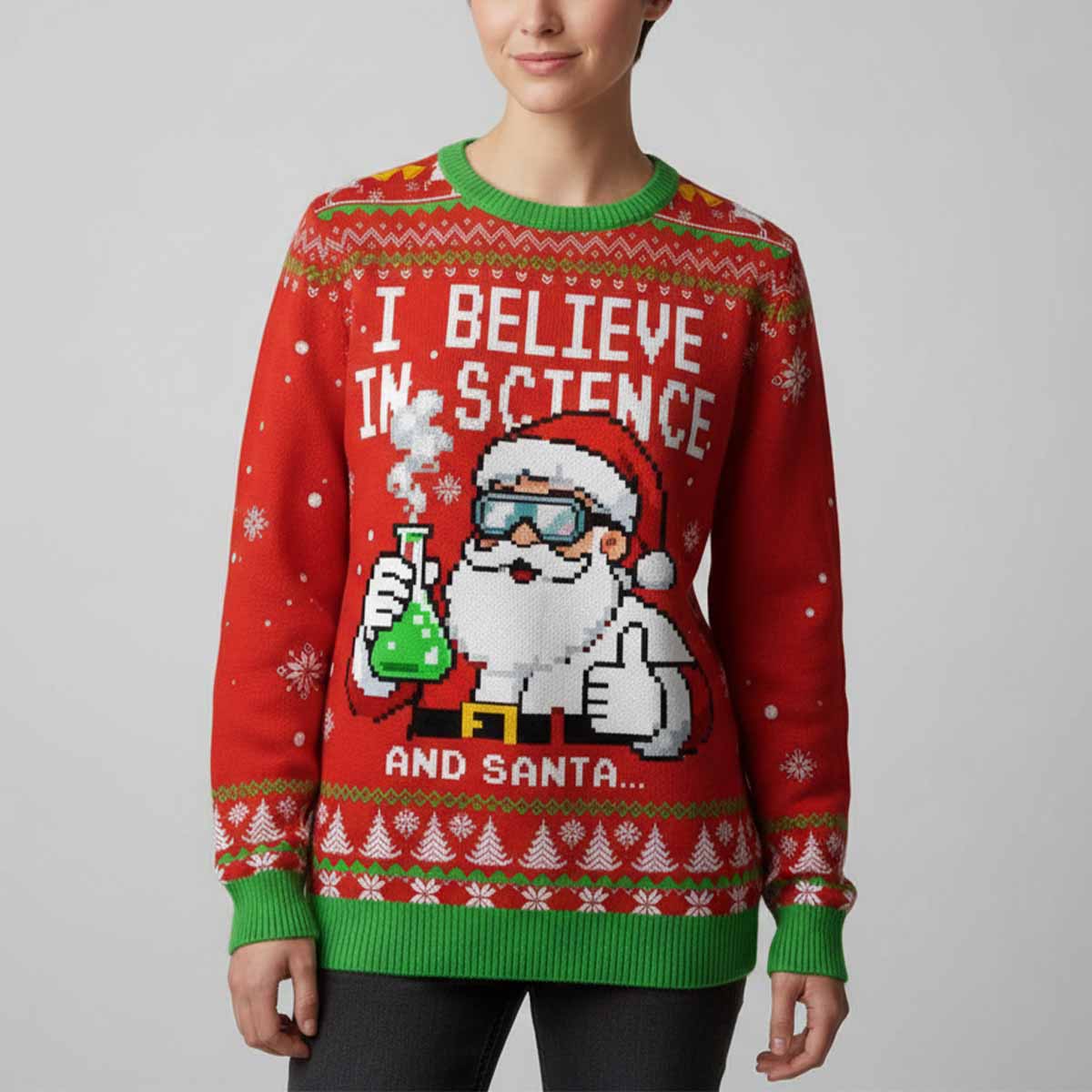 I Believe in Science and Santa Ugly Christmas Sweater I Believe in Science and Santa Ugly Christmas Sweater