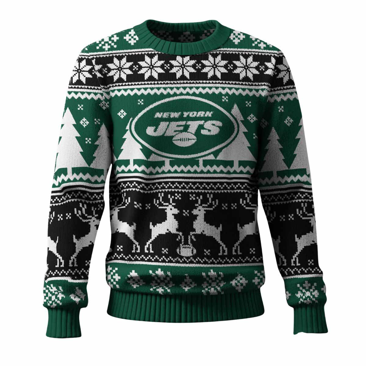 Jets Reindeer Football 2025 Ugly Christmas Sweater Jets Reindeer Football 2025 Ugly Christmas Sweater