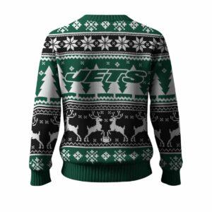 Jets Reindeer Football 2025 Ugly Christmas Sweater 1 Jets Reindeer Football 2025 Ugly Christmas Sweater