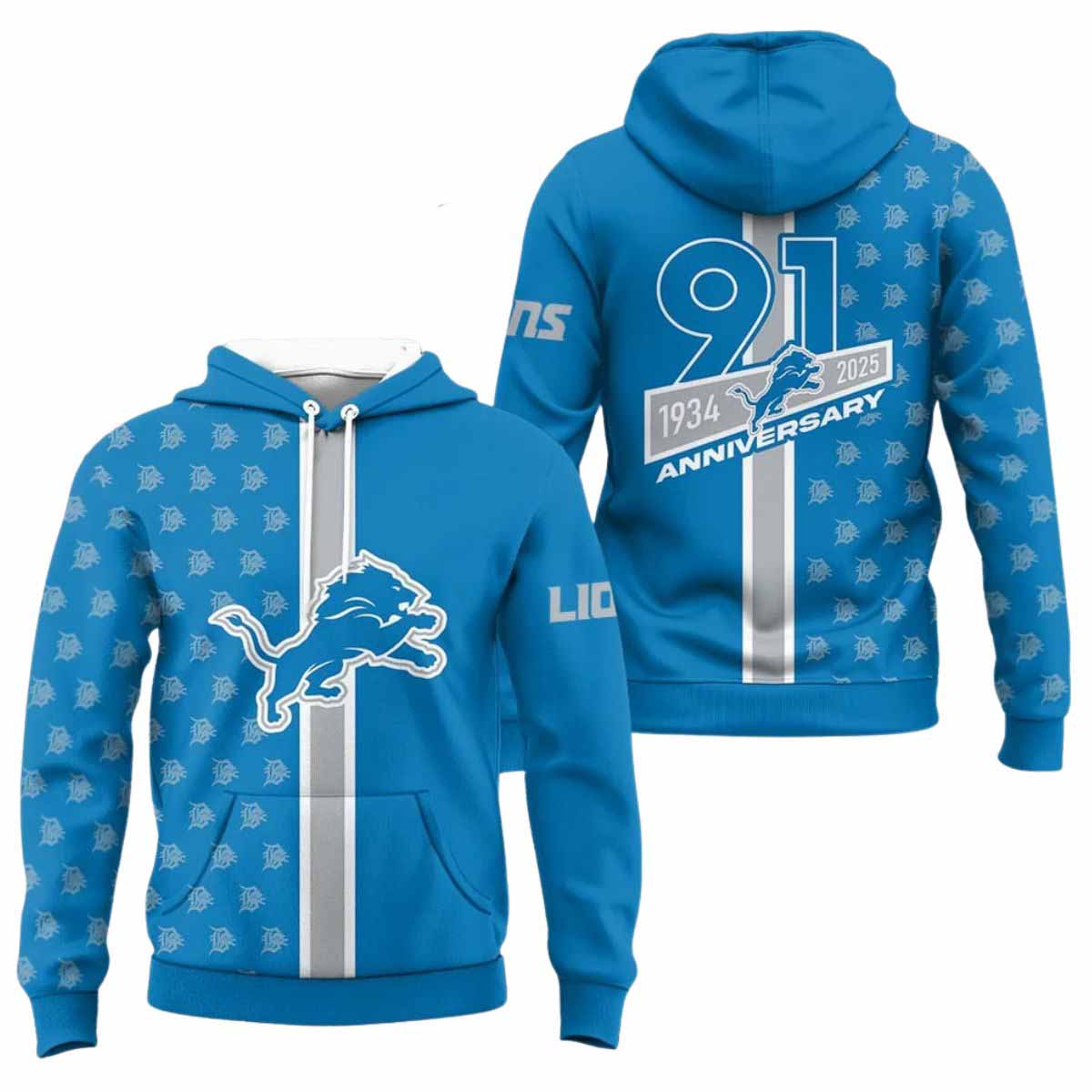 Lions 91th Anniversary 1934 2025 Hoodie Lions 91th Anniversary 1934 2025 Hoodie