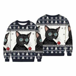 Little Kitten Funny Smoking Ugly Christmas Sweater