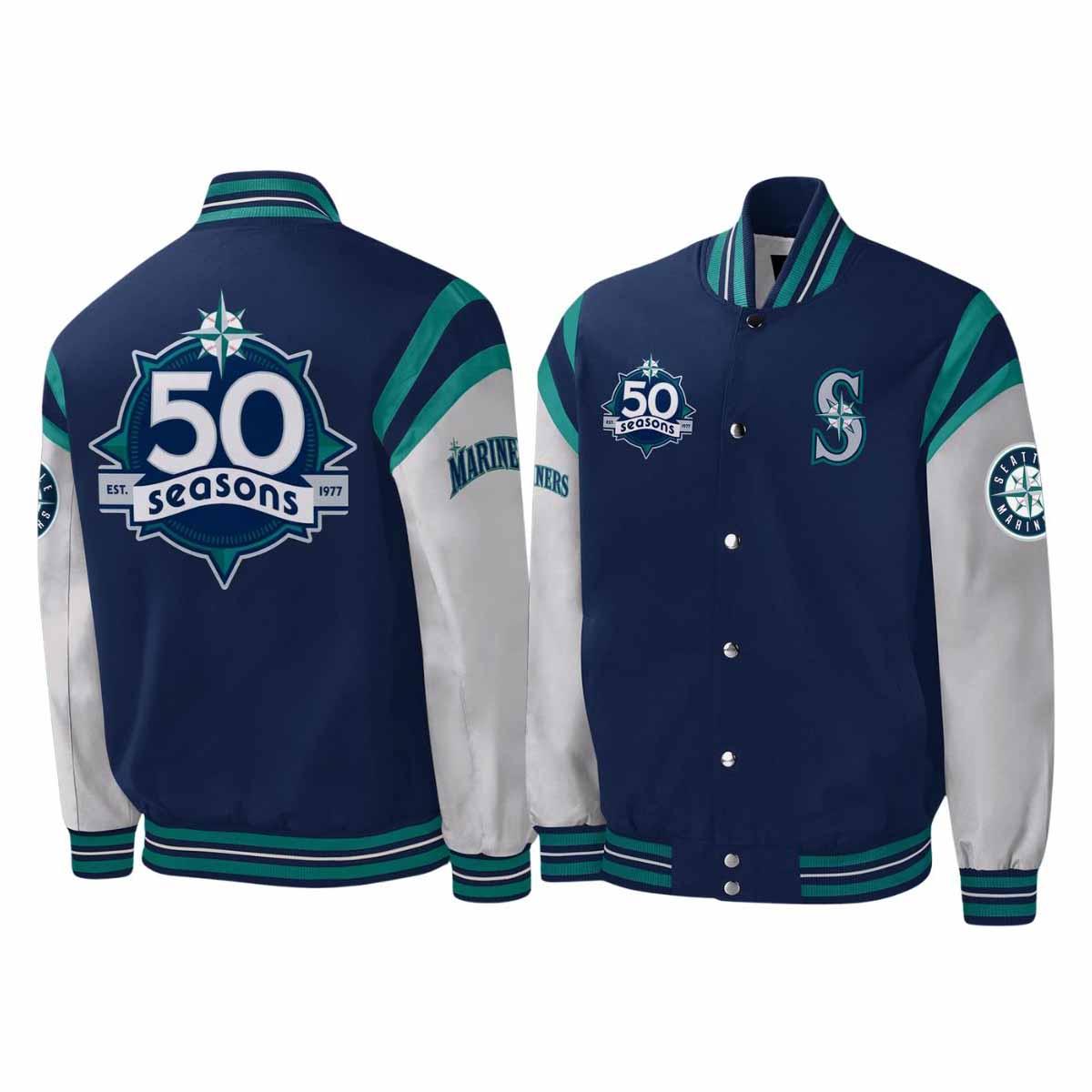 Mariners 50 Seasons 2025 Baseball Jacket Mariners 50 Seasons 2025 Baseball Jacket