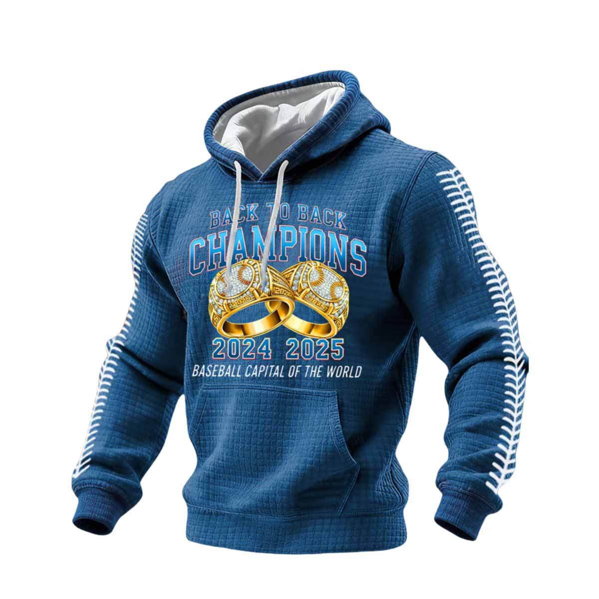 Men's 2025 Dodgers Back To Back World Series Baseball Capital Of The World Printed Hoodie Men's 2025 Dodgers Back To Back World Series Baseball Capital Of The World Printed Hoodie