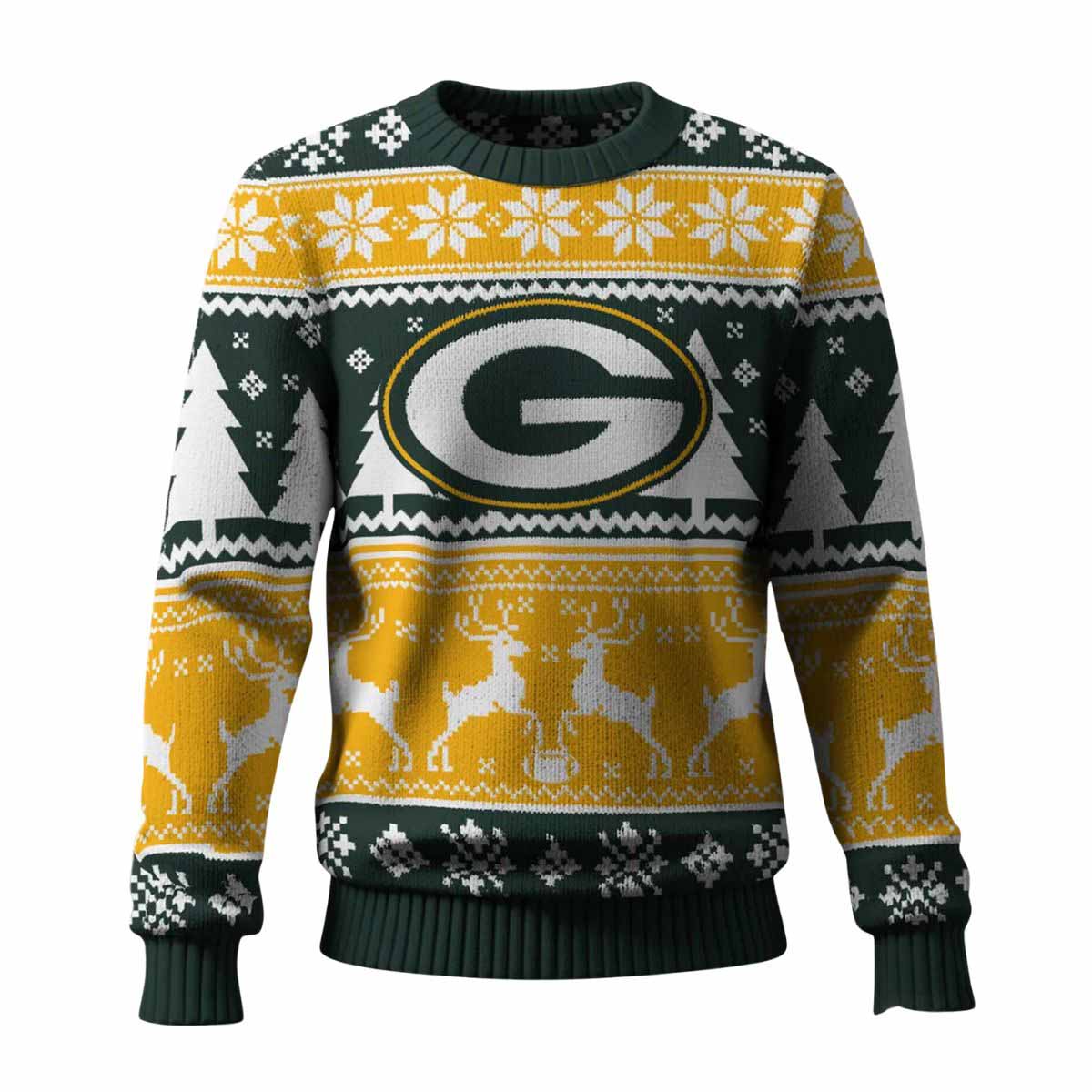 Packers Reindeer Football 2025 Ugly Christmas Sweater Packers Reindeer Football 2025 Ugly Christmas Sweater