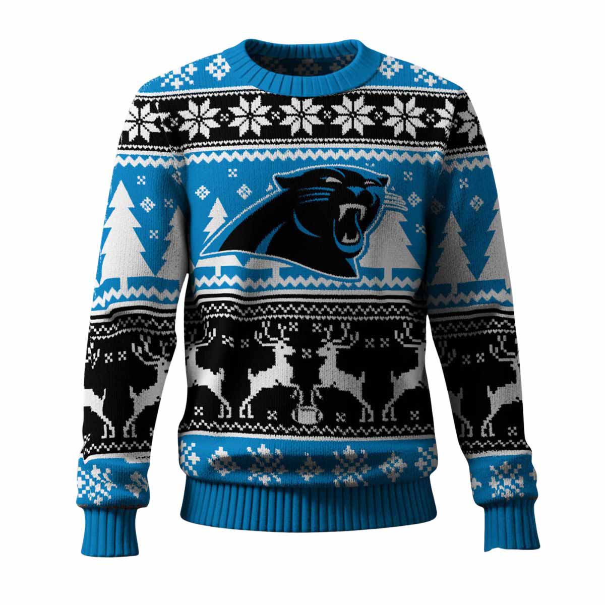 Panthers Reindeer Football 2025 Ugly Christmas Sweater Panthers Reindeer Football 2025 Ugly Christmas Sweater