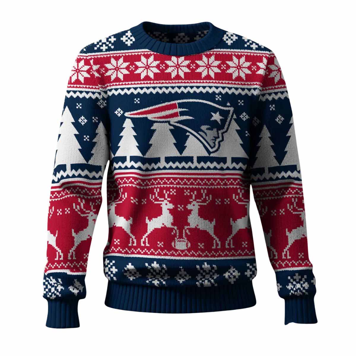 Patriots Reindeer Football 2025 Ugly Christmas Sweater Patriots Reindeer Football 2025 Ugly Christmas Sweater