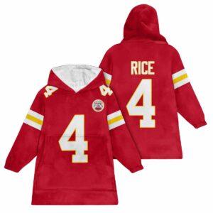 Rice 4 Chiefs Football Unisex Blanket Hoodie