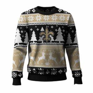 Saints Reindeer Football 2025 Ugly Christmas Sweater
