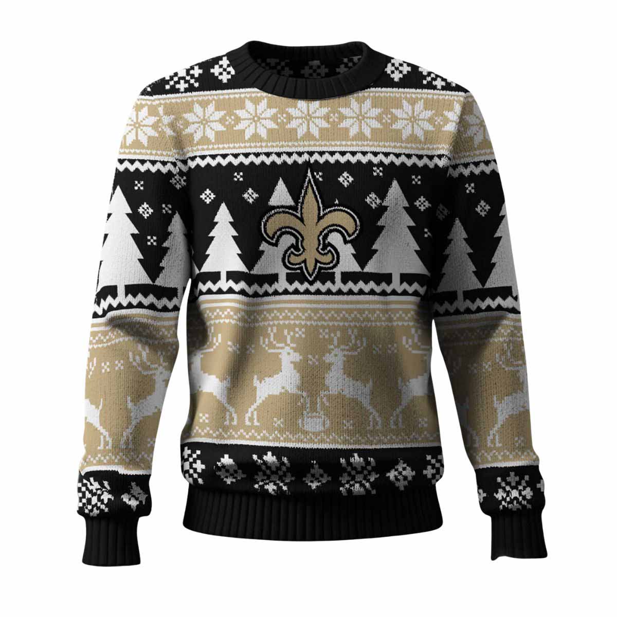 Saints Reindeer Football 2025 Ugly Christmas Sweater Saints Reindeer Football 2025 Ugly Christmas Sweater