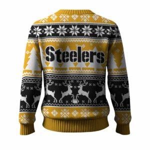 Steelers Reindeer Football 2025 Ugly Christmas Sweater 1 Steelers Reindeer Football 2025 Ugly Christmas Sweater