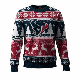 Texans Reindeer Football 2025 Ugly Christmas Sweater