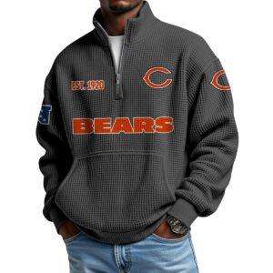 2025 Bears Est 1920 Waffle Stand Collar Half Zip Sweatshirt 2025 Bears Est 1920 Waffle Stand Collar Half Zip Sweatshirt