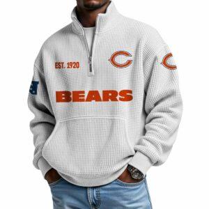 2025 Bears Est 1920 Waffle Stand Collar Half Zip Sweatshirt 2 2025 Bears Est 1920 Waffle Stand Collar Half Zip Sweatshirt